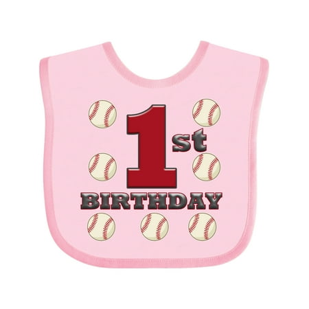 

Inktastic First Birthday Baseball Gift Baby Boy Bib