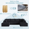 thumbnail image 7 of LUCKHAO 124" Deep Seat Modular U-Shape Couch, Corduroy Boneless Cloud Sofa with 6 Pillows, No Assembly Required, 7 of 7
