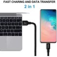 thumbnail image 4 of Cable de carga USB-A a USB-C de 3 pies, paquete de 2 unidades, negro, 4 of 7