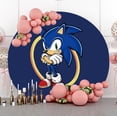 thumbnail image 4 of Fondo de fotografía redondo de Sonic The Hedgehog para fotografía, suministros para fiestas de cumpleaños, baby shower, pancarta personalizada, 4 of 5