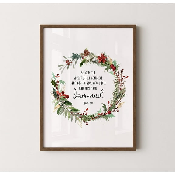 WestConfe Bible Verse Poster , Christmas Bible Verse Wall Art, Christmas Poster