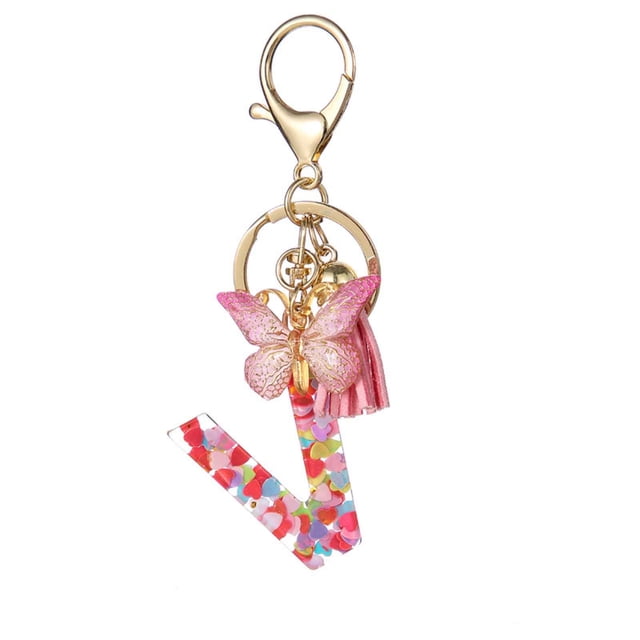 TopLLC New English Letter Keychain Hanger Car Keychain Bag Accessories Suspension components