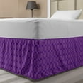 thumbnail image 1 of Geometrical Bed Skirt, Continuous Pattern with Abstract Purple Tones Striped Rounds Print, Elastic Bedskirt Dust Ruffle Wrap Around for Bedding Decor, 4 Sizes, Quartz Violet Fuchsia, by Ambesonne, 1 of 2