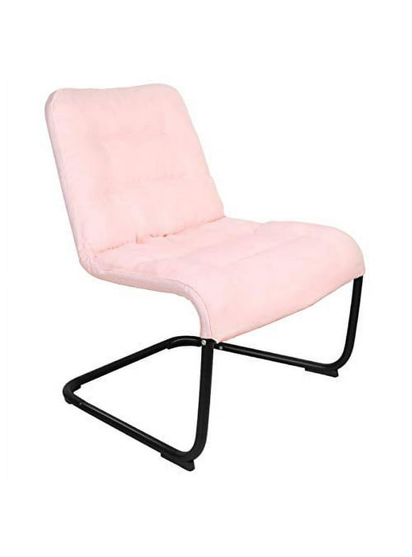 Zenree Comfortable Teens Bedroom Chair, College Dorm, Soft Padded Seat, Pink
