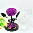 thumbnail image 3 of Margarine Rose and Preserved Rose in Glass Dome, Made from Artificial Preserved Flowers, Roses Never Withered Gift for Her, Valentine's, Mother's Day, Birthday (with Gift Box), 3 of 7