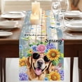 thumbnail image 3 of Table Runners 70 Inches Long Dress Scarves, Spring Dog Farmhouse Coffee/Dining/Kitchen Table Decor, Holiday Table Runner, Retro Watercolor Botanical Floral Sunflower 13x70 Inch, 3 of 9