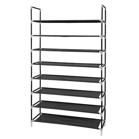 Shoe Rack For Hallway 5 Tier Shoe Rack 100cm Big Shoe Rack Organizer 10 Tier Stackable Shoe Tower Cabinet for Wall, Mudroom, Closet, Bedroom, Entryway, Hallway, Black ()