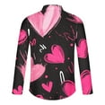 thumbnail image 5 of Valentines Day Shirts Men, Long Sleeve Print Shirts Men, Men's Valentine's Day Casual Fashion Heart Printed Button Long Sleeved Lapel Top Shirt, 5 of 5