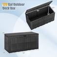 thumbnail image 3 of Gymax 120 Gal Outdoor Deck Box All-Weather Lockable Storage Bin w/ Lid & Handles Black Black, 3 of 10