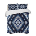 thumbnail image 2 of Boho Navy Blue Grey Queen Size Down Alternative Comforter,Lightweight Comforter Quilt Bedding Set with Pillow Shams Ethnic Geometric Southwestern Vintage Bed Comforter Duvet Insert 90"x96", 2 of 7