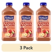 (3 pack) Naked Boosted Smoothie Strawberry Banana Machine, 46 fl oz Bottle
