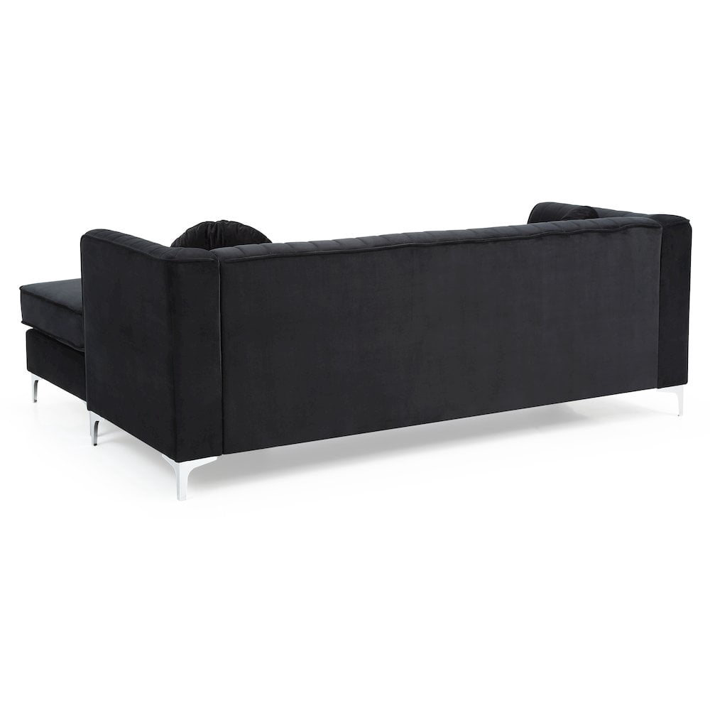 Glory Furniture Delray Sofa Chaise in Black Color