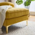 thumbnail image 5 of L-shaped Velvet Sofa, Yellow Sectional Couches with Metal Legs, Modern Wide Chaise Lounge Sofa Filled with Foam for Living Room/Office/Apartment, 5 of 8