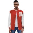 thumbnail image 4 of COOFANDY Men's Varsity Letterman Jackets Red Baseball Coats Lightweight Bomber Jacket Button Down Jacket, 4 of 9