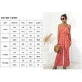 thumbnail image 4 of Combinaison-casual Épaule Sans Manches Bouton Ceinture Jambe Large Combinaisons Rompers Été, 4 of 7