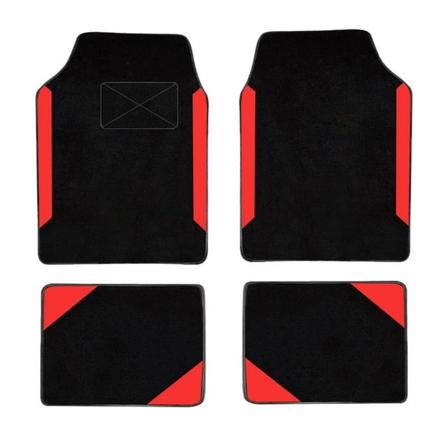 Tuqiang Tapis de Sol pour Voiture for RAM for ProMaster3500EV Doublures Pratiques en Daim Noir et Rouge