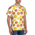 thumbnail image 4 of Yiaed Lemon Orange Print Mens Short Sleeve Tight Fit T-Shirt, Crewneck Casual Tee-Small, 4 of 5