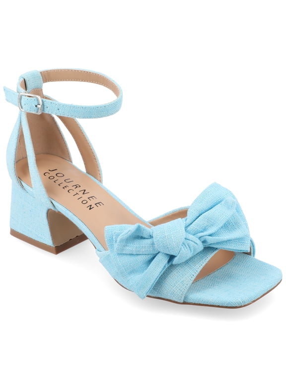 Womens Zevi Linen Block Heel Dress Sandals, Widths Available