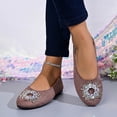 thumbnail image 6 of Hurxie Women's Flats, Foldable Ballet Flats for Women, Fashion Buckle Round Toe Comfort Light Weight Slip-On Dress Shoes Gray 9.5, 6 of 8