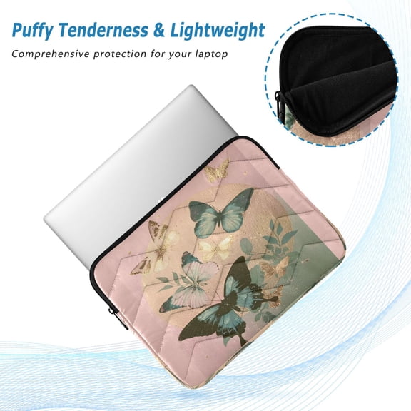 Iauyy（M)13.4 inch Laptop Sleeve,Shockproof Durable Computer Carrying laptop Bag，Slim Cover for 13.4-14 inch HP Dell Lenovo Asus Notebook,Beautiful Butterflies