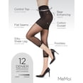 thumbnail image 3 of MeMoi Sheer Footless Capri Shaper Tights - Womens - Female, Small, Black, 3 of 7