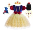 thumbnail image 1 of Vestido de Blancanieves de Disney para niñas, disfraz de princesa para niños con capa, vestido de baile de encaje para Halloween, ropa de fiesta de cumpleaños para niños 2T (etiqueta 100) Gao Jinjia LED, 1 of 2