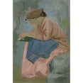 thumbnail image 2 of Augustus John 11x14 Gold Ornate Wood Frame and Double Matted Museum Art Print Titled - A Woman Reading - Provencal&nbsp;Study (1910), 2 of 4
