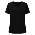 thumbnail image 5 of Women's Scrub Top Short Sleeve Medical Shirts Stretchy Soft Nurse Uniform V-Neck Tee With Pockets, 5 of 9
