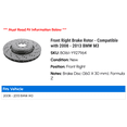 thumbnail image 2 of Front Right Brake Rotor - Compatible with 2008 - 2013 BMW M3 2009 2010 2011 2012, 2 of 2