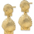 thumbnail image 2 of 14K Yellow Gold Trendy, Captivating Polished 24.5 Mm 12.5 Double Scallop Shell Post Earrings, 2 of 4