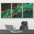 thumbnail image 2 of wall26 Framed Canvas Print Wall Art Set Gold Teal Dark Granite Marble Landscape Abstract Shapes Illustrations Modern Art Decorative Boho Colorful for Living Room, Bedroom, Office - 16"x24"x, 2 of 5