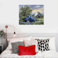 thumbnail image 5 of EastSmooth Farmhouse Old Truck Canvas Wall Art, Old Barn Pictures Wall Art, Country Antique Pickup Truck Canvas Prints, Blue Truck With White Petunias Art Prints for Farmhouse Spring Decor, 5 of 5