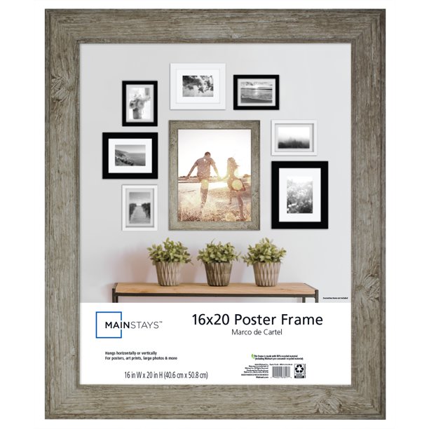 Mainstays 16X20 Rustic Woodgrain Poster and Picture Frame