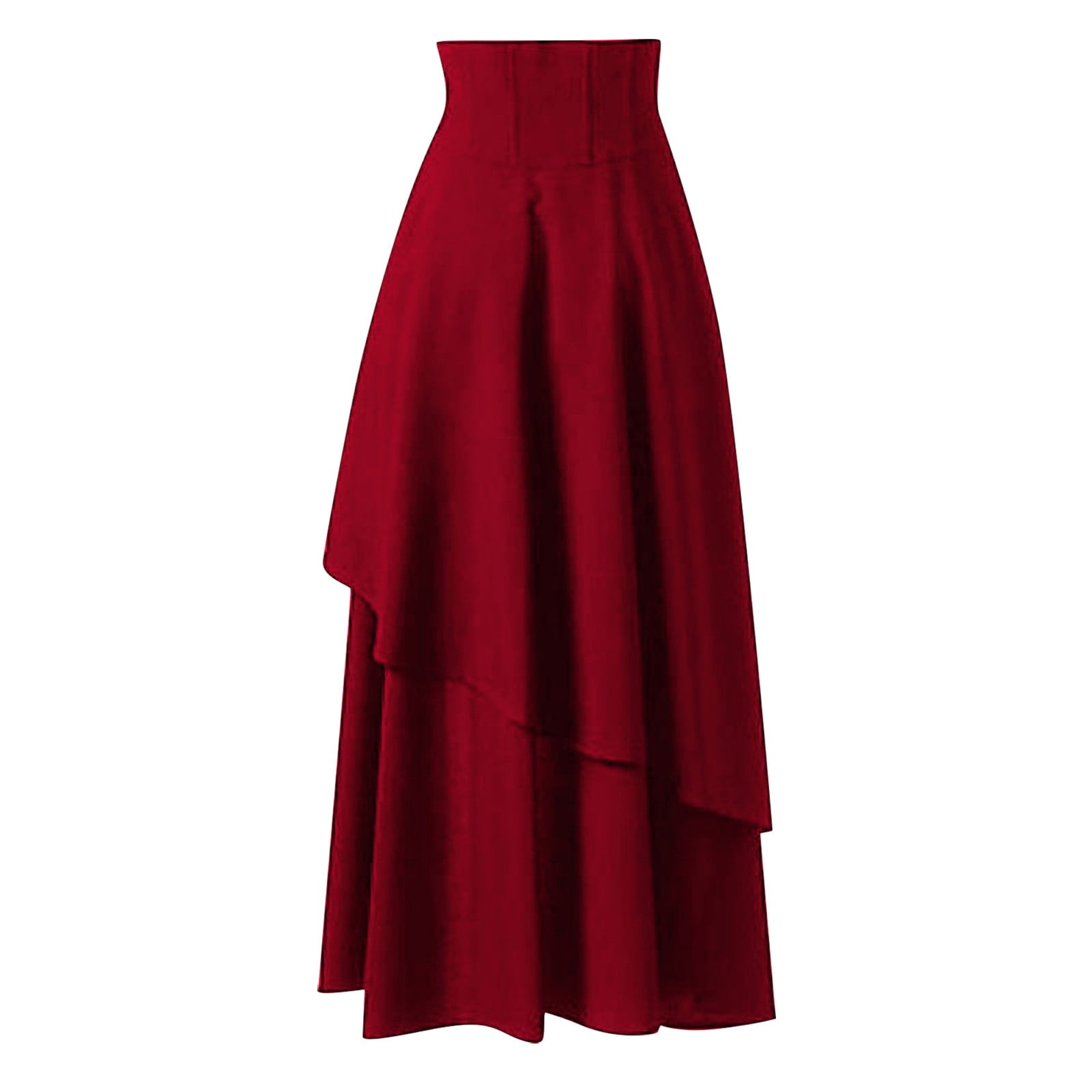 VBARHMQRT Female Boho Skirts for Women Long with Pockets Women's Steampunk Gothic Clothing Vintage Cotton Black Lace Skirts White Skirt Women Summer Skirts for Teens