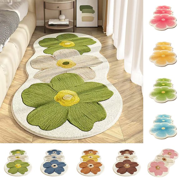 Flower Pattern Non Slip Washable Rugs Floor Mat Entryway Rug Non Slip Kitchen Floor Mats With Rubber Backing For Entrance Bedroom Bathroom Indoor Door Carpet For Home