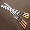 thumbnail image 3 of 6 Pack Kebab Skewers 21.5 Inch Stainless Steel BBQ Skewers with Wooden Handle Ref: 9228, 3 of 5
