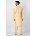 thumbnail image 4 of SKAVIJ Art Silk Kurta Pajama Set for Men Indian Wedding Party Wear Dress (Medium, Beige), 4 of 6