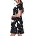 thumbnail image 2 of Disketp Fashionable Goose para Vestido de Manga Corta para Mujeres, Vestidos de Verano para Mujeres, Casual y Holgado para la Playa, 2 of 6