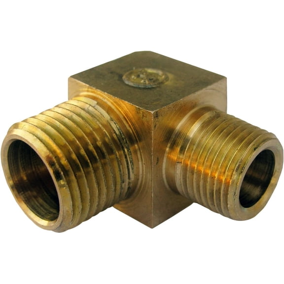 LASCO 17-8847 1/2-Inch Male Pipe Thread by 3/8-Inch Male Pipe Thread Brass 90-Degree Ell/Elbow