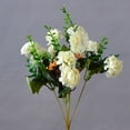 thumbnail image 6 of Artificial Flower Buds Bouquet Simulation Floral Decor Plastic Silk Cloth Fake Flower Bouquet, White, 6 of 6