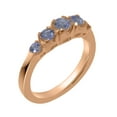 thumbnail image 1 of LBG British Made 18k Rose Gold Natural Tanzanite Womens band Ring - 33 size options - Size 5, 1 of 6