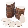 thumbnail image 1 of 100 piezas de rodajas de madera sin terminar, recortes de madera sin terminar en forma de lágrima para manualidades, decoraciones colgantes para fiest, 1 of 9