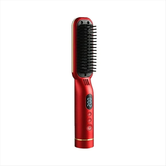 Peine Alisador Inalámbrico para Cabello Húmedo y Seco, con Control de Temperatura Anticalor, para el Cuidado y Peinado del Cabello, Portátil, A