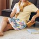 thumbnail image 5 of Balery Colorful Chameleons Pantalones cortos de pijama de punto de algodón para hombre con cinturilla y bolsillos-Small, 5 of 6