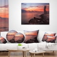 thumbnail image 4 of Designart Red Rocky Beach with Ancient Ruins - Oversized Beach Throw Pillow - 12x20, 4 of 5