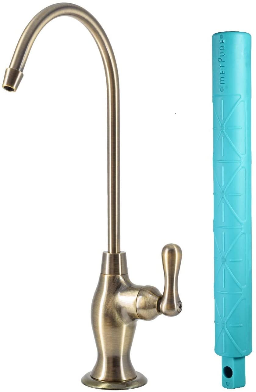 Deluxe Long Reach Ceramic Valve Quarter Turn Tap Classic European Style Fits all Water Filter Systems & Reverse Osmosis Systems by FINERFILTERS 