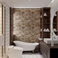 thumbnail image 4 of VEELIKE Brown Brick Wallpaper 15.7''x118'' 3D Brick Stone Stick on Paper Peel and Stick Faux Brick Wallpaper Self Adhesive Waterproof Brick Contact Paper for Wall Kitchen Backsplash Cabinets, 4 of 10