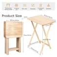 thumbnail image 2 of Mohsoe 4-Piece Foldable TV Tray Tables, Pine Wood Construction, Space-Saving, Sturdy X-Shaped Base, Versatile Side Tables for Home & Outdoor, 2 of 9