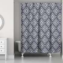Creative Products Leafy Medallions Navy 71 x 74 Shower Curtain