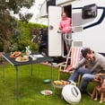 thumbnail image 2 of Patiojoy Folding Camping Table Portable Picnic Table with All-Weather HDPE Tabletop Metal Frame & Carry Straps Gray, 2 of 9